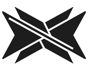 Aufkleber - Abstract silhouette design featuring two intersecting triangle shapes representing modern concepts
