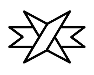 Aufkleber - Clean black silhouette design featuring two intersecting triangles abstract shape