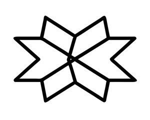 Aufkleber - Black silhouette design featuring two intersecting triangles creating a dynamic shape