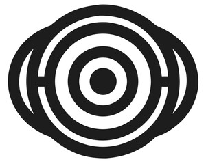 Aufkleber - Abstract concentric rings silhouette design with a central dot in a modern style