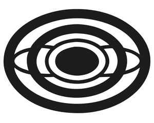 Poster - Concentric ring design with central focus in a modern monochrome black silhouette vector
