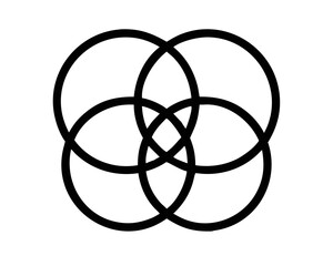 Aufkleber - Abstract geometric silhouette composed of three overlapping circles design element