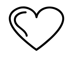 Poster - Black heart outline silhouette design for romantic concepts of love and affection.