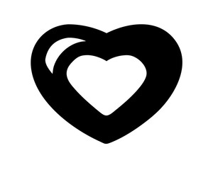 Poster - Black heart outline silhouette design with transparency for romantic and love concepts