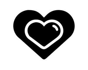 Poster - Black outline of a heart silhouette vector design for love and romance concepts