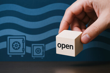 Poster - Unlocking access to valuable resources represents opportunity and progress in secure business environments