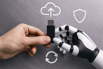 Poster - Innovation and collaboration drive data protection and cloud synchronization between human and cybernetic technology