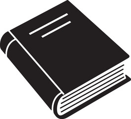 Aufkleber - A simple black and white illustration depicting a closed book with clear details