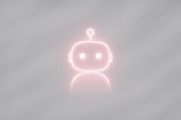 Poster - A futuristic, minimalistic image of a sleek, glowing robot design that looks sophisticated. Depicting the future and cutting edge technology. customer support service