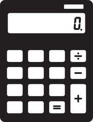 Aufkleber - Simple black and white calculator icon representing math calculations and finances