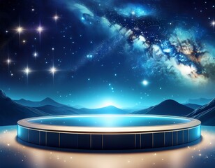 Wall Mural - celestial abstract background with golden stars glowing orbs and grunge texture for dreamy and magical designs