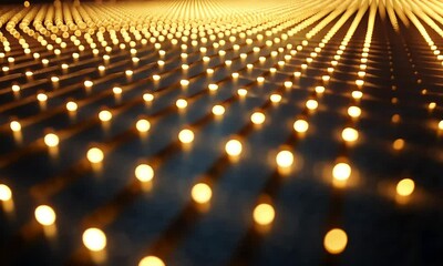 Poster - Warm, glowing lights in a patterned array