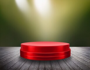 red podium isolated on transparent 3d background with empty product display pedestal platform stage