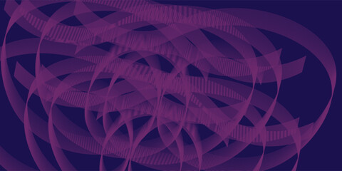 Aufkleber - Abstract dark blue modern futuristic banner background. Glowing pink oval lines pattern design. Swirl ellipse lines element. Circular motion.