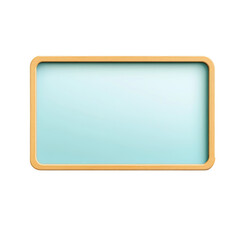 Poster - Rectangular Pale Blue Signboard with Wood Frame Blank Bulletin Board on transparent background