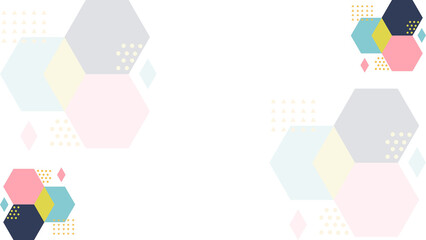 Leinwandbilder - Abstract geometric background with pastel hexagons dots and triangles