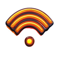 Poster - Luminous Wifi icon network signal glow modern hotspot internet connection on transparent background