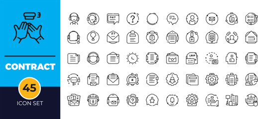 Fototapete - Contact us customer service communication icons set with phone email chat support symbols for website and mobile app