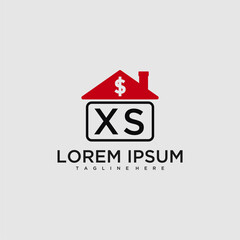 Poster - XS initial monogram logo for real estate with creative roof and simple home bussines image design