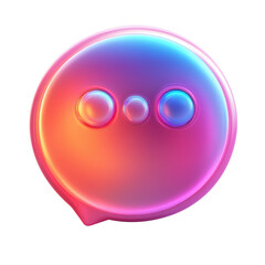 Fototapete - Chat Bubble Icon Gradient Glossy Design Communication Messenger Message UI on transparent background