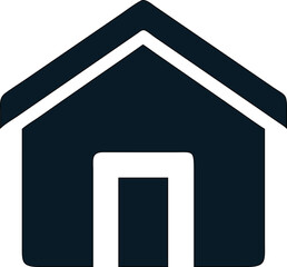 Fototapete - Black silhouette home icon vector. Simple, flat design for digital use.