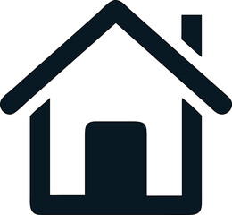 Poster - Web home icon in line, stroke. Ideal for app design, real estate, and main page navigation.