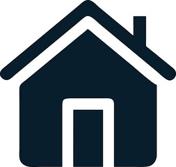 Fototapete - House icon silhouette vector for web menus, apps, and interface buttons.