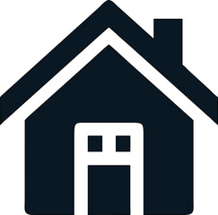 Fototapete - Minimalist home icon silhouette vector. Ideal for digital product design.