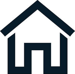 Fototapete - Vector house icon in stroke, outline, design Ideal for apps, web design, and real estate branding.