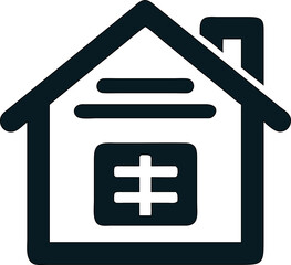 Poster - home icon for websites and mobile apps. stroke, and line versions of a modern house pictogram.