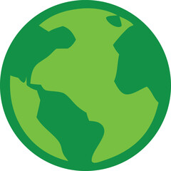 Poster - Stylized green globe with abstract continents and a subtle textured background representing a clean and vibrant planet