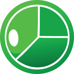 Poster - Abstract green and white oval design with segmented sections and a white circle on the left side