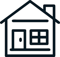 Poster - Minimalist home icon in line  art style. Isolated house symbol for websites, apps, and real estate.