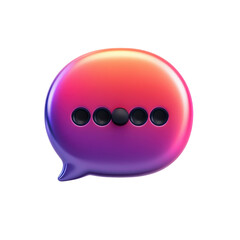 Fototapete - Glossy Red Blue Purple Speech Bubble Graphic Chat Message Communication 3D on transparent background