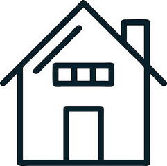 Poster - home icon in outline, stroke style. simple symbols for main page Real estate  branding
