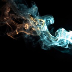 Aufkleber - Captivating interplay of colorful smoke patterns against a dark background canvas