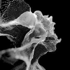 Aufkleber - Elegant fluid structure composed of dots in black and white gradient background