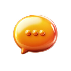 Poster - Shiny Orange Speech Bubble Icon with Dots Communication Chat Message on transparent background