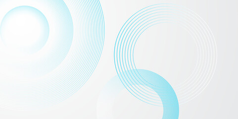 Leinwandbilder - White and blue abstract background with geometric circle shapes. abstract geometric background Vector, illustration. modern circle background minimal corporate business presentation, banner design.	