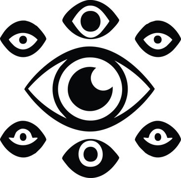 Eye icon, Eye view icon vector illustration symbol design, Eye view icon vector illustration symbol design, Eye icon sign flat illustration