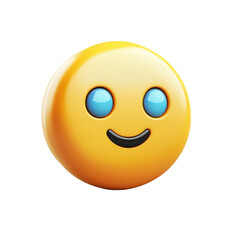 Poster - 3D Smile Face Icon Cartoon Expression Emoticon Happiness Symbol Happy Cute on transparent background