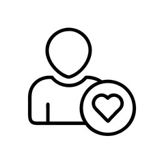 Poster - User profile with heart icon represents user profile with heart, a connection to individual identity. User profile with heart, a symbol of social media engagement and community.
