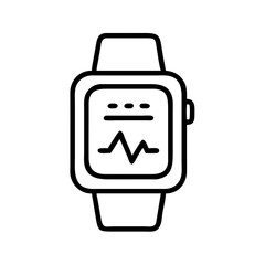 Poster - Illustrative daily steps tracker on wearable device. This daily steps tracker displays heart rate and activity data on smart watch to show health monitoring.