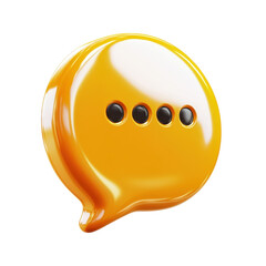 Fototapete - Golden speech bubble emoji icon conversation notification message alert on transparent background