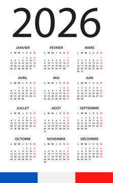 Calendar 2026 - illustration. French version