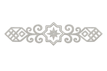 Poster - Metallic silver ornamental star swirling against transparent backdrop, lending decorative sophistication to graphic design compositions