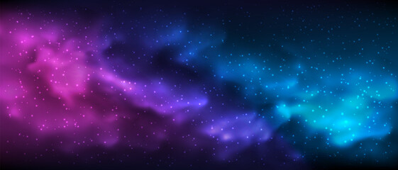 Wall Mural - Sky galaxy cloud with Nebula and stars dark night background vector
