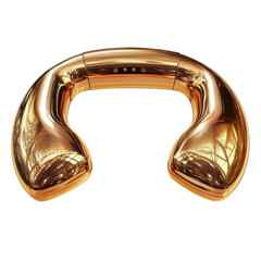 Fototapete - Gleaming Golden U Shape A Modern Neck Massager Device Technological on transparent background