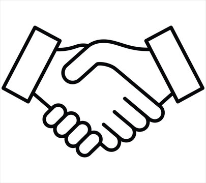 Corporate Partnership Handshake Line Icon