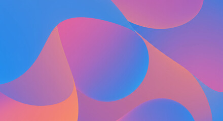 Fototapete - Abstract composition featuring flowing, layered shapes with gradients of color.